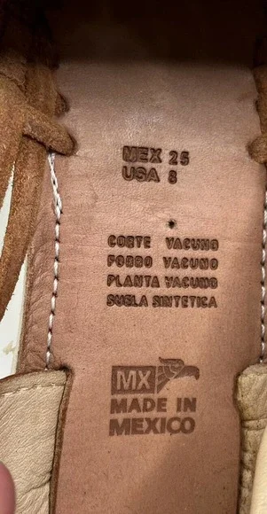 NEW Made in Mexico Espadrille Leather Sandals Size 8 Women's Brown Slip On Woven - Picture 6 of 7